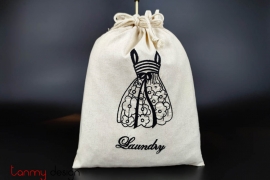  Laundry bag with black dress embroidery